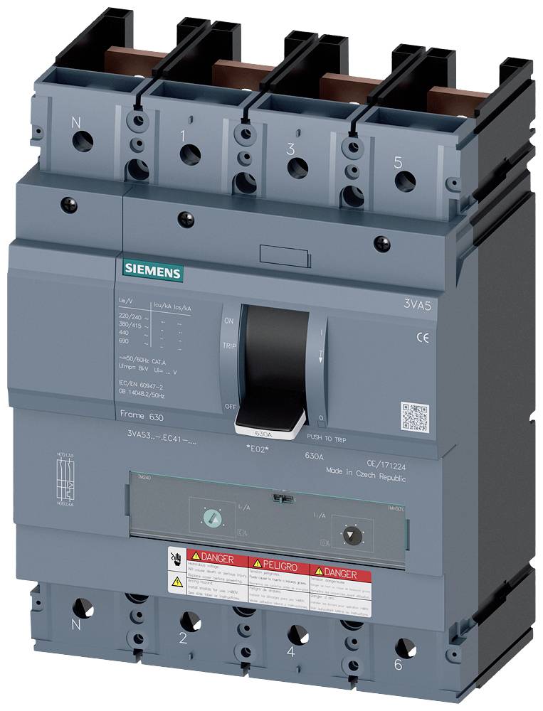 Siemens 3VA5325-7EC41-0AA0 Leistungsschalter 1 St. Einstellbereich (Strom): 250 - 250 A Schaltspannung (max.): 600 V DC/...