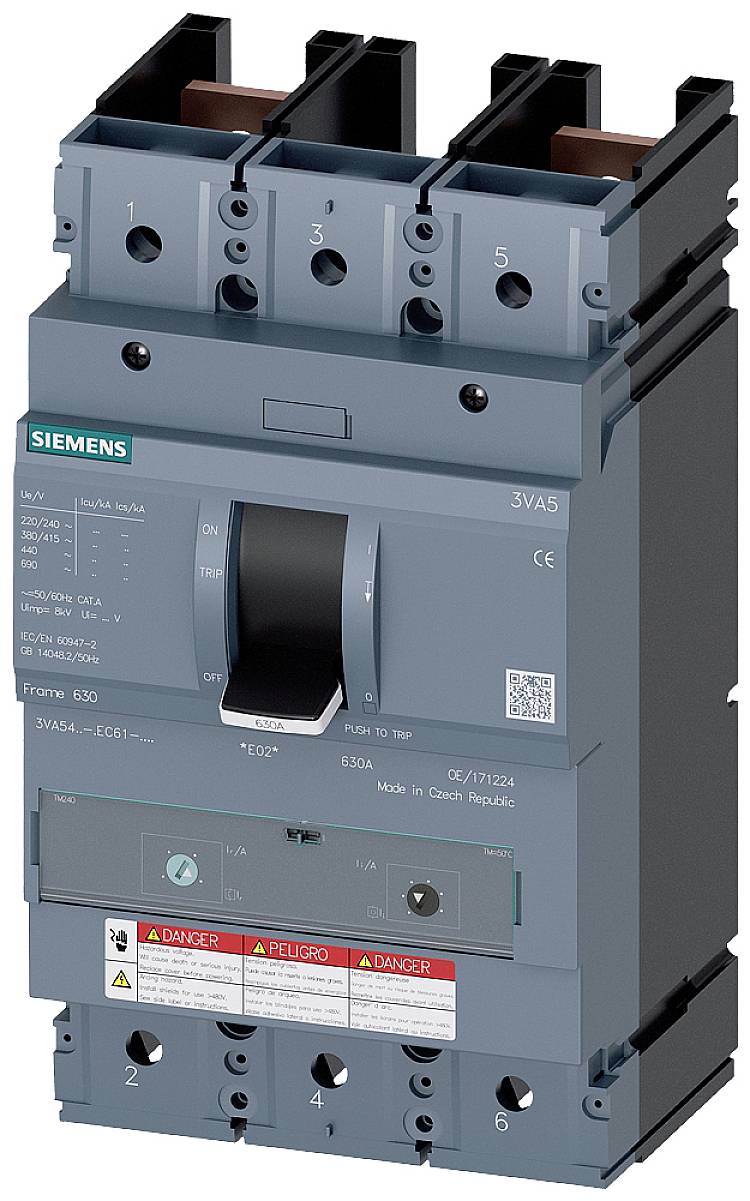 Siemens 3VA5445-5EC61-0AA0 Leistungsschalter 1 St. Einstellbereich (Strom): 450 - 450 A Schaltspannung (max.): 600 V/AC,...