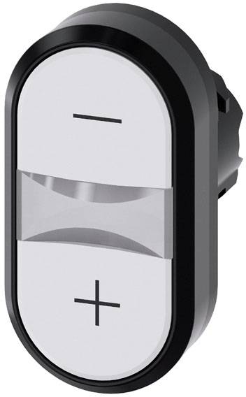 Siemens 3SU10003AB660AL0 3SU1000-3AB66-0AL0 Doppeldrucktaster Frontring Kunststoff Knopf Schwarz, Weiß 1 St.