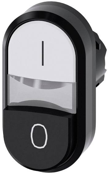 Siemens 3SU10003BB610AK0 3SU1000-3BB61-0AK0 Doppeldrucktaster Frontring Kunststoff Knopf Schwarz, Weiß 1 St.