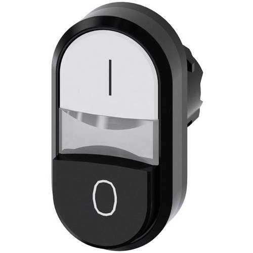 Siemens 3SU10003BB610AK0 3SU1000-3BB61-0AK0 Doppeldrucktaster Frontring Kunststoff Knopf Schwarz, Weiß 1 St.