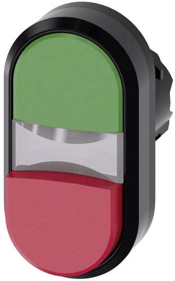 Siemens 3SU10013BB420AA0 3SU1001-3BB42-0AA0 Doppeldrucktaster Frontring Kunststoff Knopf Schwarz, Grün, Rot 1 St.