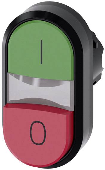Siemens 3SU10013BB420AK0 3SU1001-3BB42-0AK0 Doppeldrucktaster Frontring Kunststoff Knopf Schwarz, Grün, Rot 1 St.