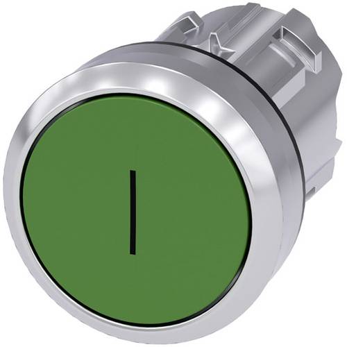 Thumbnail - Siemens 3SU10500AB400AC0 3SU1050-0AB40-0AC0 Drucktaster Frontring Metall, Hochglanz, rund Knopf Silber, Grün 1 St.