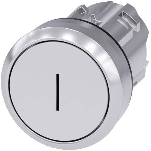 Thumbnail - Siemens 3SU10500AB600AC0 3SU1050-0AB60-0AC0 Drucktaster Frontring Metall, Hochglanz, rund Knopf Silber, Weiß 1 St.