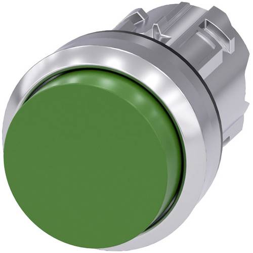 Thumbnail - Siemens 3SU10500BB400AA0 3SU1050-0BB40-0AA0 Drucktaster Frontring Metall, Hochglanz, rund Knopf Silber, Grün 1 St.