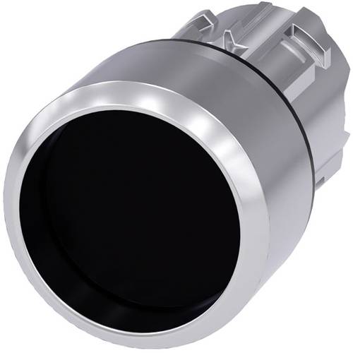 Thumbnail - Siemens 3SU10500CB100AA0 3SU1050-0CB10-0AA0 Drucktaster Frontring Metall, Hochglanz, rund Knopf Silber, Schwarz 1 St.
