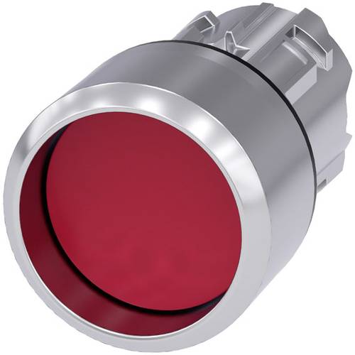 Thumbnail - Siemens 3SU10500CB200AA0 3SU1050-0CB20-0AA0 Drucktaster Frontring Metall, Hochglanz, rund Knopf Silber, Rot 1 St.