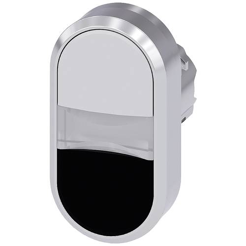 Thumbnail - Siemens 3SU10503AB610AA0 3SU1050-3AB61-0AA0 Doppeldrucktaster Frontring Metall, Hochglanz Knopf Silber, Weiß, Schwarz 1 ...