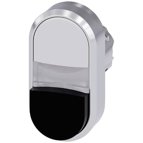 Siemens 3SU10503BB610AA0 3SU1050-3BB61-0AA0 Doppeldrucktaster Frontring Metall, Hochglanz Knopf Silber, Weiß, Schwarz 1 ...