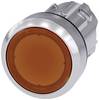 Siemens 3SU10510AB000AA0 3SU1051-0AB00-0AA0 Leuchtdrucktaster Frontring Metall, Hochglanz, rund Knopf Silber, Amber 1 St.
