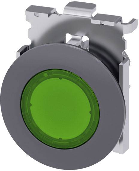 Siemens 3SU10610JD400AA0 3SU1061-0JD40-0AA0 Leuchtmelder Frontring Metall, rund Knopf Sandgrau, Grün 1 St.