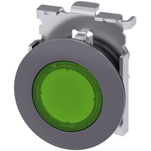 Thumbnail - Siemens 3SU10610JD400AA0 3SU1061-0JD40-0AA0 Leuchtmelder Frontring Metall, rund Knopf Sandgrau, Grün 1 St.