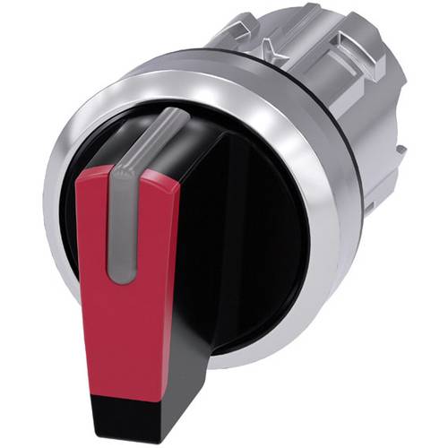 Thumbnail - Siemens 3SU10522BP200AA0 3SU1052-2BP20-0AA0 Knebelschalter Frontring Metall, Hochglanz, beleuchtbar Knebel Silber, Rot, ...