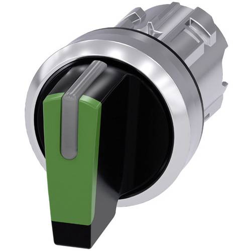 Thumbnail - Siemens 3SU10522BP400AA0 3SU1052-2BP40-0AA0 Knebelschalter Frontring Metall, Hochglanz, beleuchtbar Knebel Silber, Grün,...