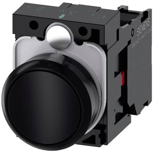 Siemens 3SU11000AB101CA0 3SU1100-0AB10-1CA0 Drucktaster Frontring Kunststoff, rund Knopf Schwarz 1 St.