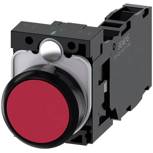 Siemens 3SU11000AB201FA0 3SU1100-0AB20-1FA0 Drucktaster Frontring Kunststoff, rund Knopf Schwarz, Rot 1 St.