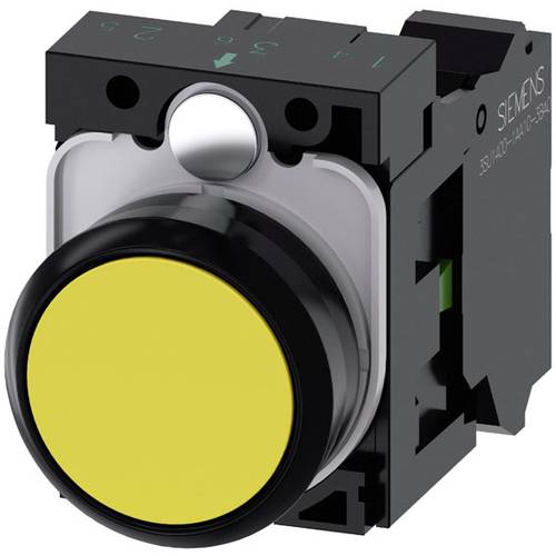 Thumbnail - Siemens 3SU11000AB303BA0 3SU1100-0AB30-3BA0 Drucktaster Frontring Kunststoff, rund Knopf Schwarz, Gelb 1 St.