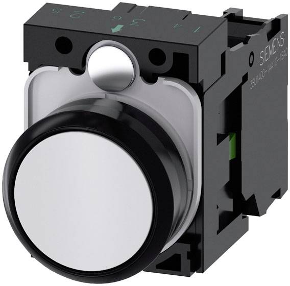 Siemens 3SU11000AB601BA0 3SU1100-0AB60-1BA0 Drucktaster Frontring Kunststoff, rund Knopf Schwarz, Weiß 1 St.