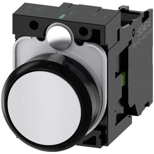 Siemens 3SU11000AB601BA0 3SU1100-0AB60-1BA0 Drucktaster Frontring Kunststoff, rund Knopf Schwarz, Weiß 1 St.