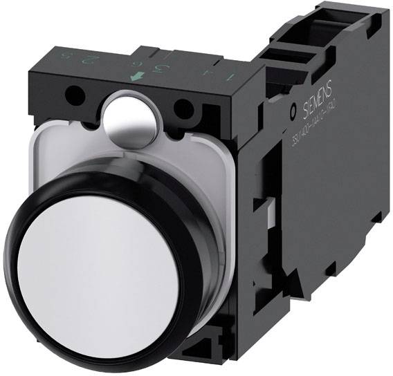 Siemens 3SU11000AB601FA0 3SU1100-0AB60-1FA0 Drucktaster Frontring Kunststoff, rund Knopf Schwarz, Weiß 1 St.