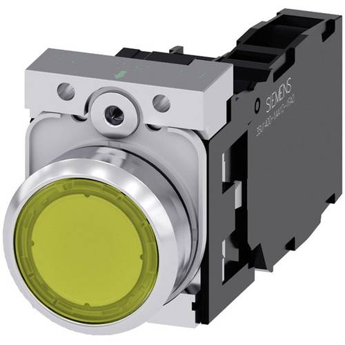 Thumbnail - Siemens 3SU11530AB301FA0 3SU1153-0AB30-1FA0 Leuchtdrucktaster Frontring Metall, Hochglanz Knopf Silber, Gelb 1 St.
