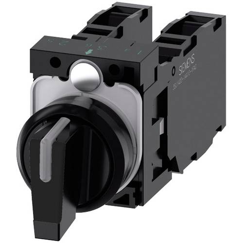 Siemens 3SU11002BL101NA0 3SU1100-2BL10-1NA0 Knebelschalter Frontring Kunststoff, beleuchtbar Knebel Schwarz 2 x 45 ° 1 S...