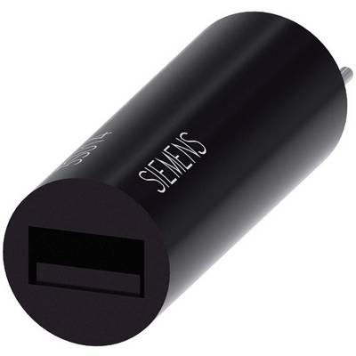 Ein schwarzer, zylindrischer USB-Adapter mit SIEMENS-Logo und einem USB-Anschluss.