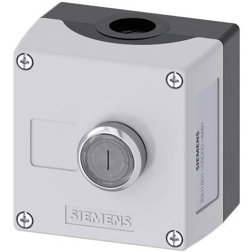 Siemens 3SU18010BD004AB1 3SU1801-0BD00-4AB1 Gehäuse für Bodenbefestigung, Frontring Metall 1 Taste Klar, Silber 1 St.