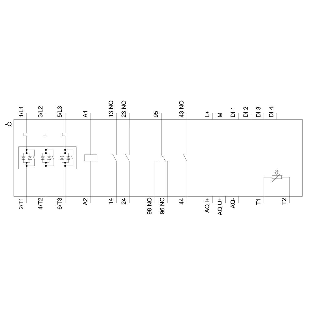 'Schaltplan einer elektrischen Steuerung mit Relais, Sicherungen und mehreren Anschlüssen, die Verbindungen und Komponenten zeigen.'