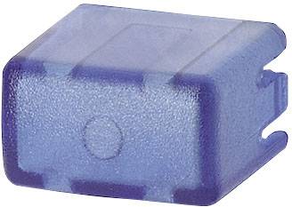 Blauer Plastikkasten mit seitlichen Schlitzen, möglicherweise Gehäuse für ein elektronisches Bauteil.