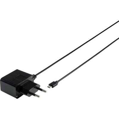 Schwarzes Ladegerät mit USB-C-Kabel, europlug-kompatibler Stecker, geeignet für europäische Steckdosen.