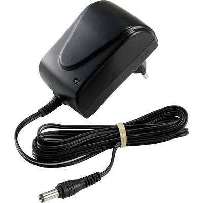 Schwarzes Netzteil mit langem Kabel und Stecker, geeignet für elektronische Geräte.