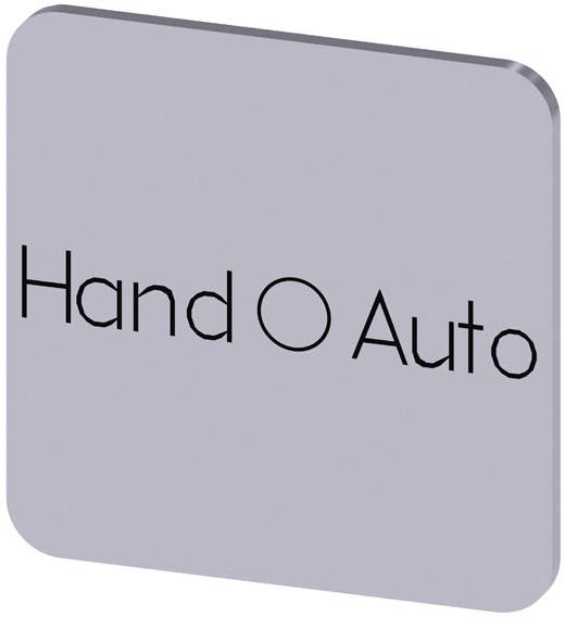 Siemens 3SU1900-0AF81-0DD0 3SU19000AF810DD0 Bezeichnungsschild quadratisch (B x H) 22 mm x 22 mm Hand/0/Auto Silber, Sch...