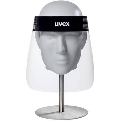 Uvex 9710 PET 9710514 Schutzvisier mit Antibeschlag-Schutz, inkl. Kopfhalterung Transparent, Weiß DIN EN 166 