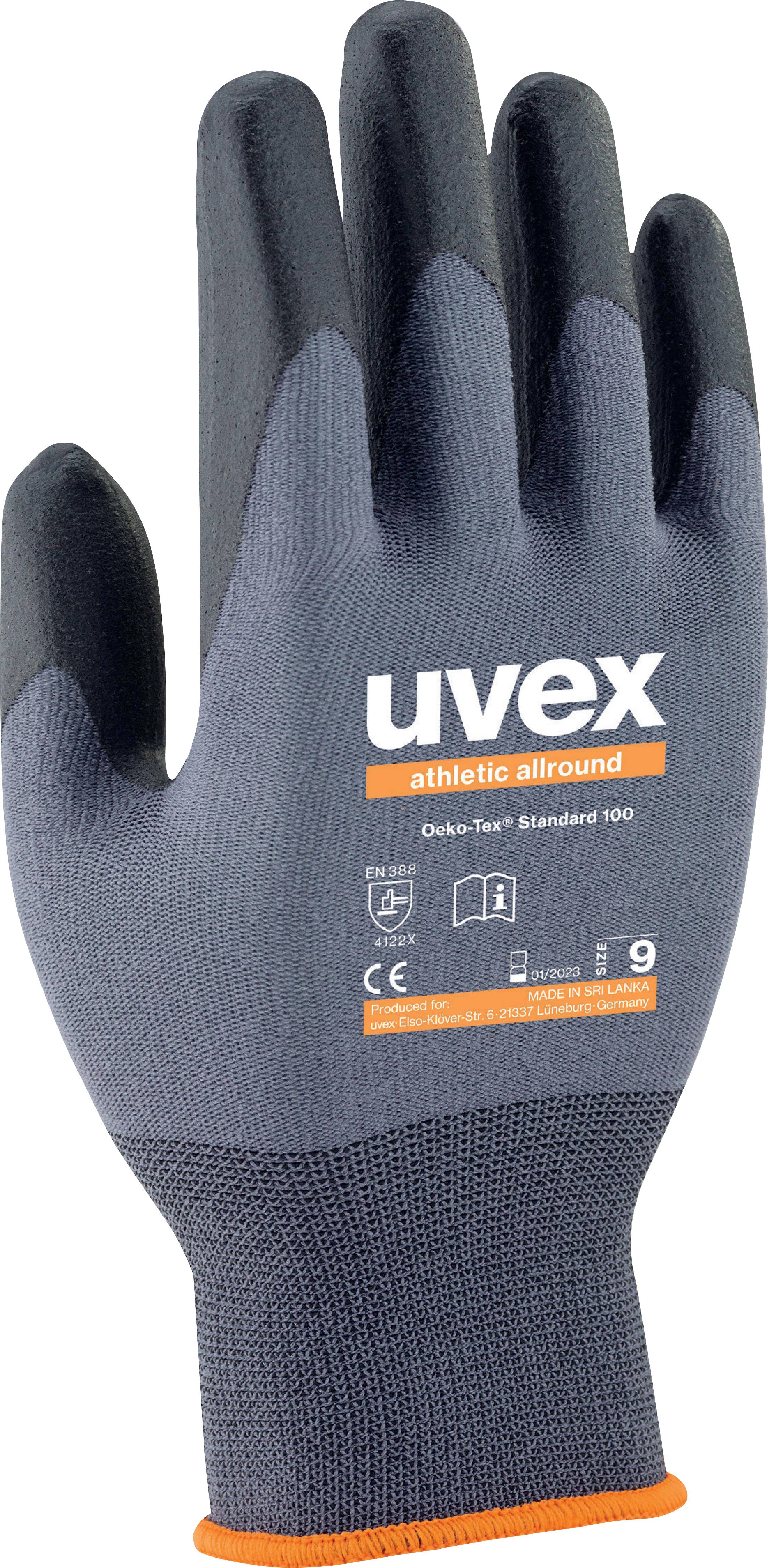 UVEX 60028 Fabrik-Handschuhe Anthrazit - Grau Elastan - Polyamid 1 Stück(e) (6002810)