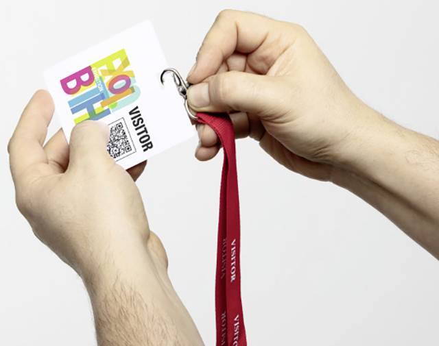 Namensschild VISITOR BADGE auf A4 Bogen VE à 100 Stk HxB 97 x 86 mm weiß. Durable | Hunke & Jochheim GmbH &-2