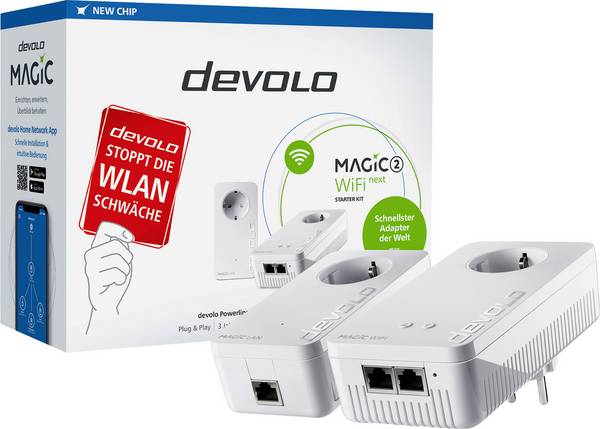 Devolo Magic 2 WiFi next Starter Kit Powerline WLAN Starter Kit 8614 DE, AT Powerline, WLAN 2400 MBit/s