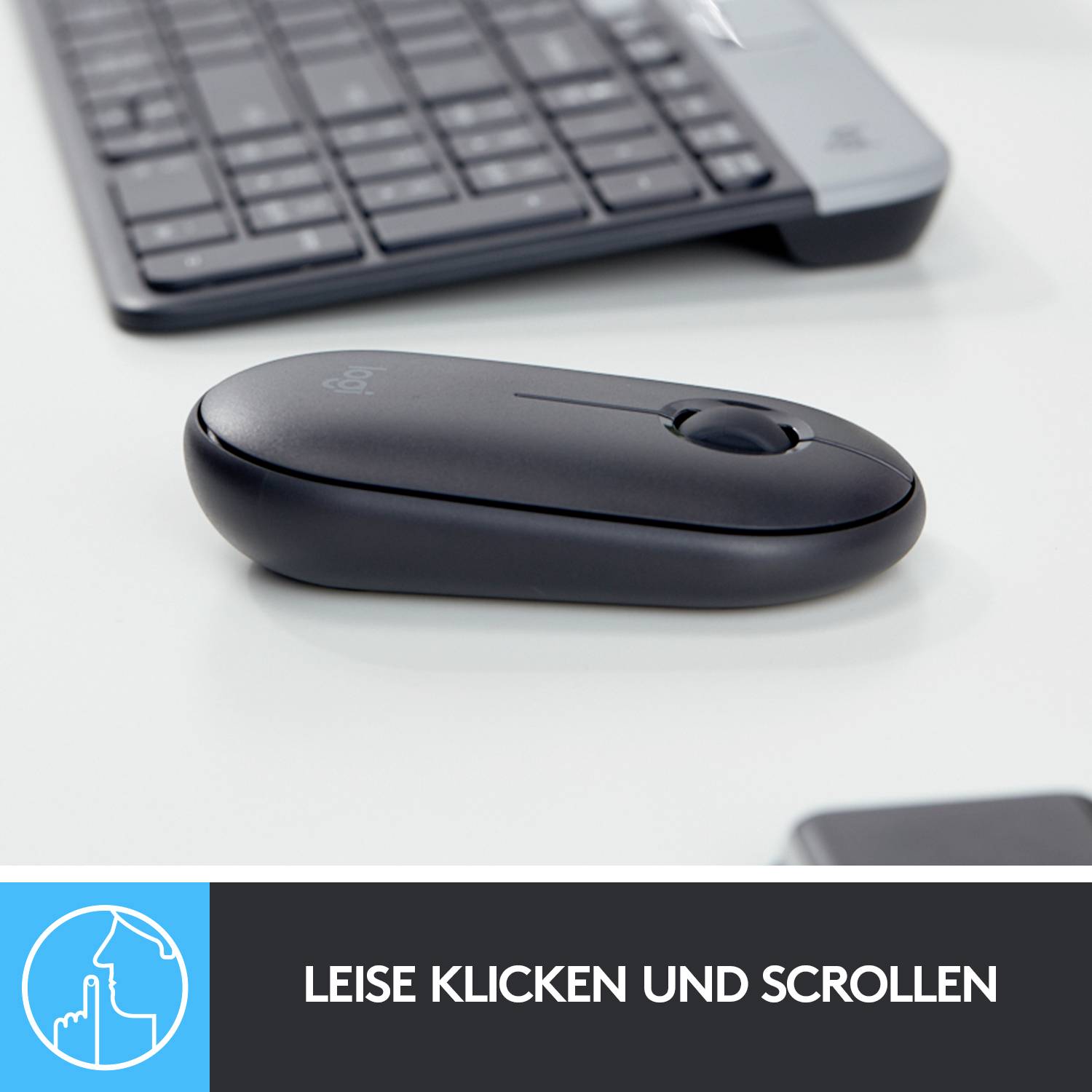 Logitech Pebble M350 Maus Bluetooth®, Funk Optisch Schwarz 3 Tasten 1000 dpi Geräuscharme Tasten-4