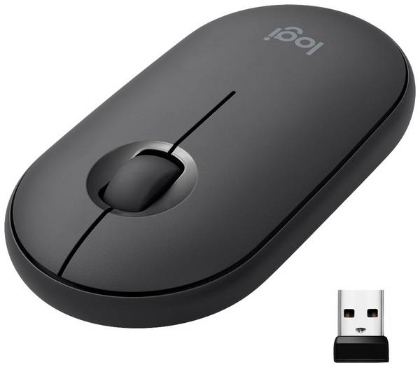 Logitech Pebble M350 Maus Bluetooth®, Funk Optisch Schwarz 3 Tasten 1000 dpi Geräuscharme Tasten