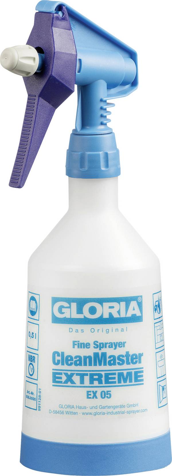 Gloria Haus und Garten 000608.0000 CleanMaster EXTREME EX 05 Industrie-Zerstäuber 0.5 l Grau, Blau