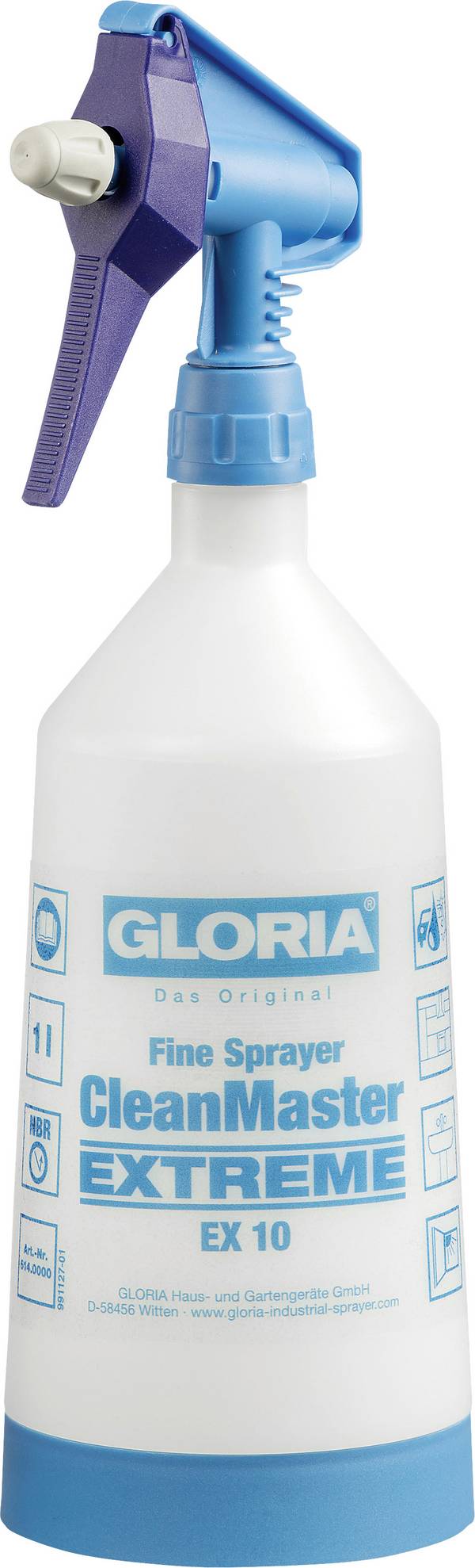 Gloria Haus und Garten 000614.0000 CleanMaster EXTREME EX 10 Industrie-Zerstäuber 1 l Grau, Blau