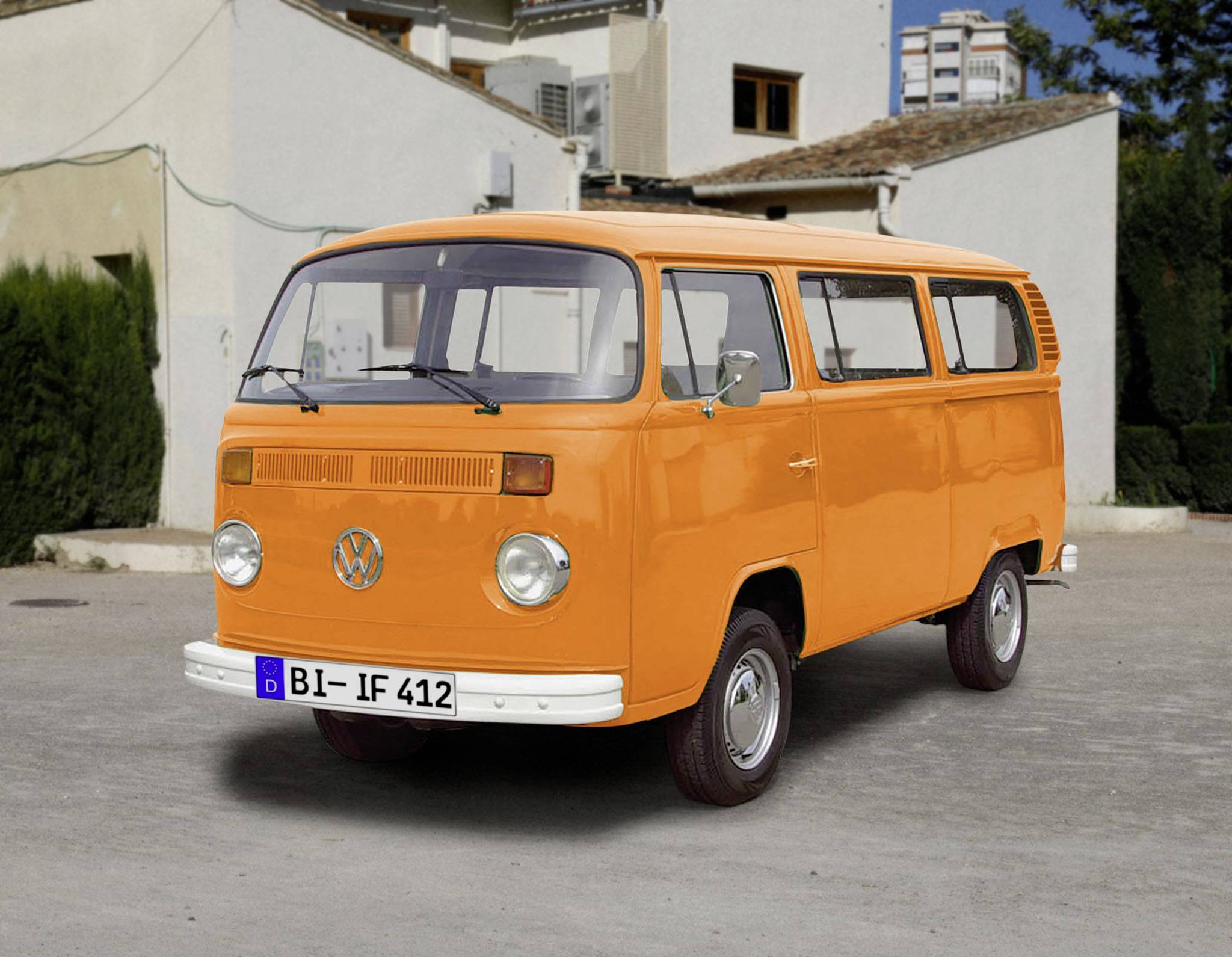 VW T2 Doppelkabine mit Gelblicht, Kommunal, orange Automodelle