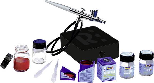 Revell New Basic Set 39195 Airbrush-Einsteiger-Set mit Kompressor Single Action