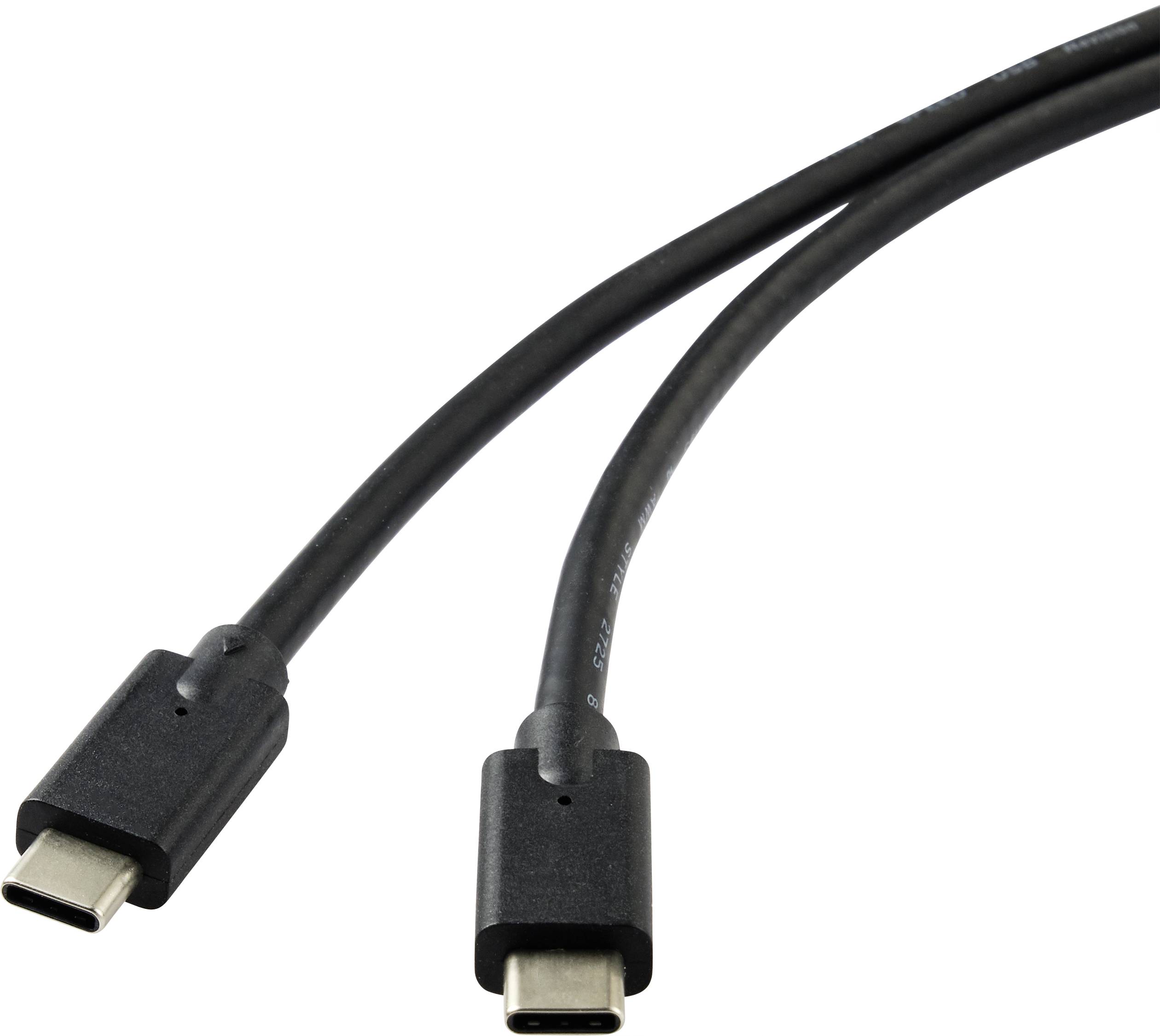 CONRAD Renkforce USB-C Anschlusskabel [1x USB-C? Stecker - 1x USB-C? Stecker] 2.00 m Black Geschirmt