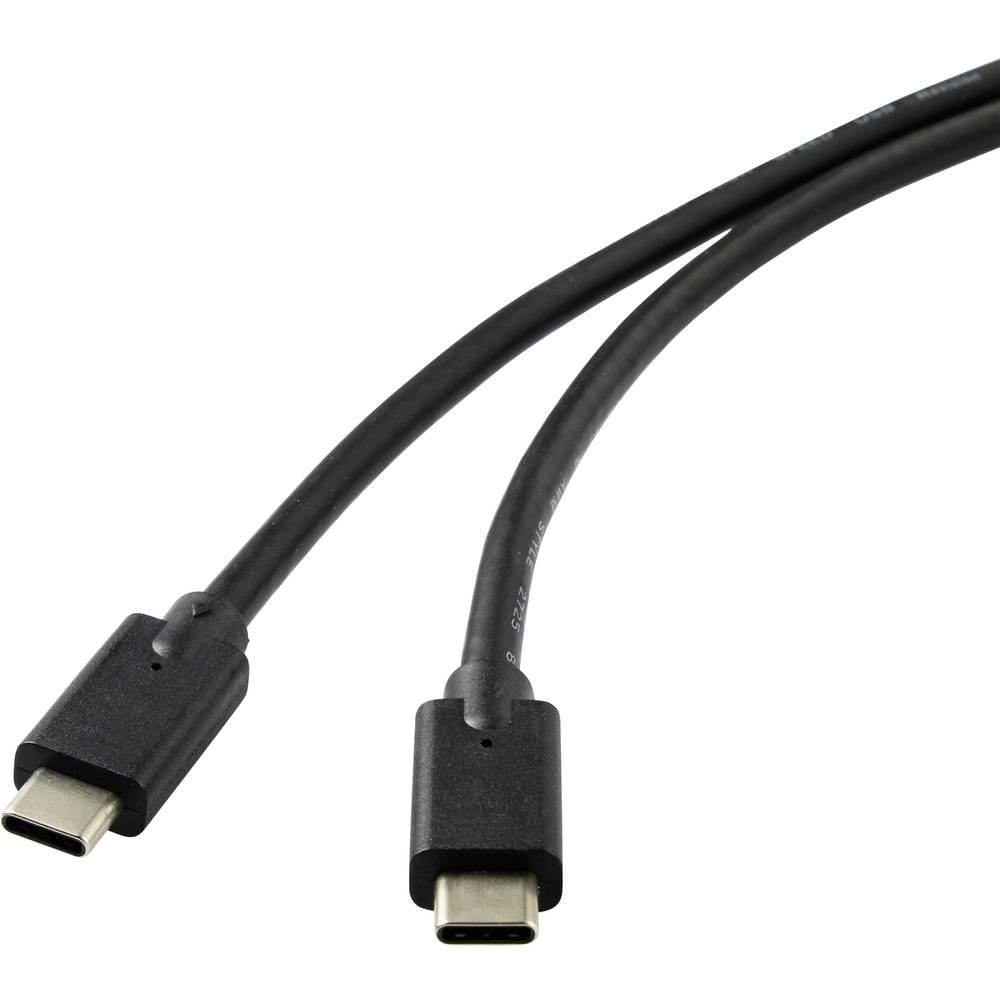 Renkforce USB-kabel USB 3.2 Gen2x2 USB-C stekker, USB-C stekker 2.00 m Black Afgeschermd