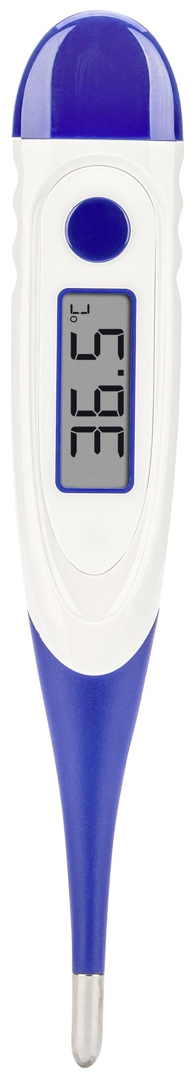 Digitales Thermometer zeigt eine Temperatur von 36,7°C.
