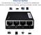 'Ethernet-Splitter mit vier Ports zur Verbindung mit Router oder Modem für zusätzliche kabelgebundene Geräte wie Laptop und Drucker.'