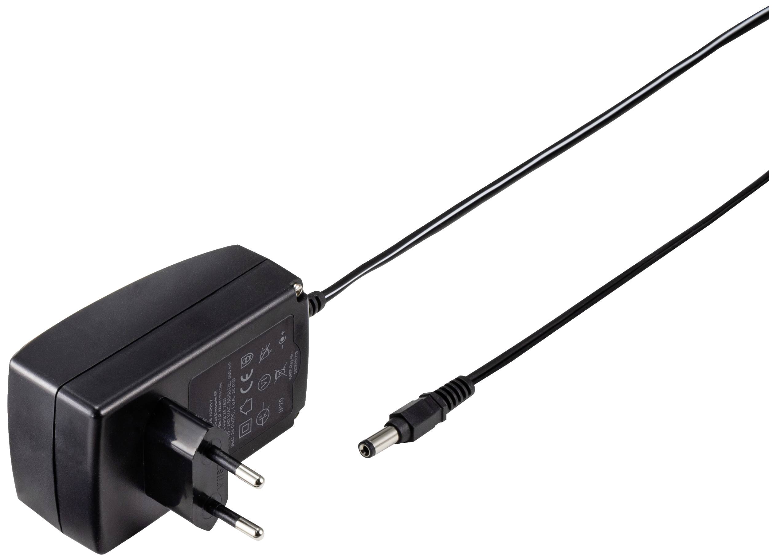Netzteil mit EU-Stecker und Stromkabel, geeignet zum Laden elektronischer Geräte.