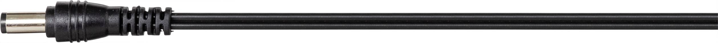 Ein schwarzes Audiokabel mit Metallstecker an einem Ende; typische Verwendung für Audioverbindungen in elektronischen Geräten.